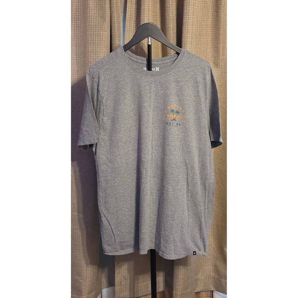 Hurley Short Sleeve Graphic T-Shirt Mens Size XL Gray